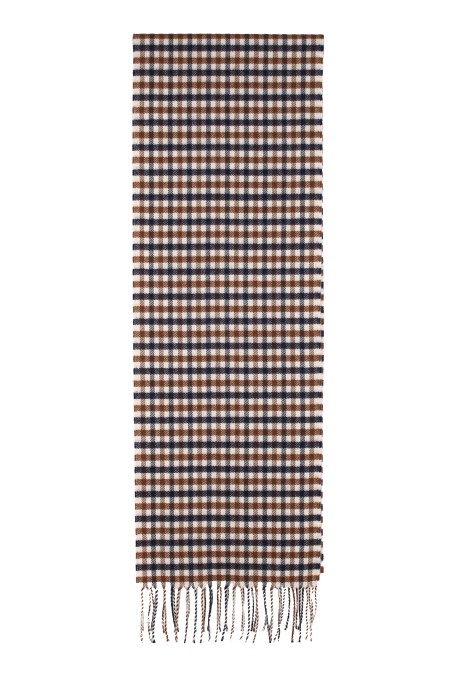 Shop AQUASCUTUM  Scarf: Aquascutum wool scarf. 
Checked pattern.
Fringe.
Dimensions: 30x180 cm.
Composition: 100% wool.
Made in China.. SCARF 30 Q 501W-C1